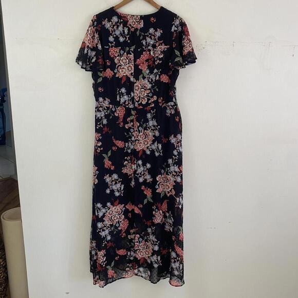 LANE BRYANT plus size black floral midaxi dress - Picture 4 of 5